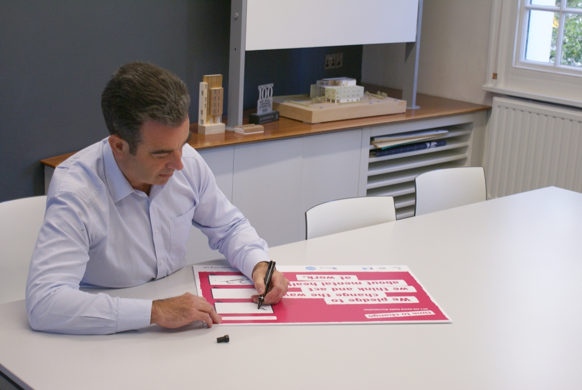 Partner at LSI Architects David Andrews signs Time To Change Employer Pledge