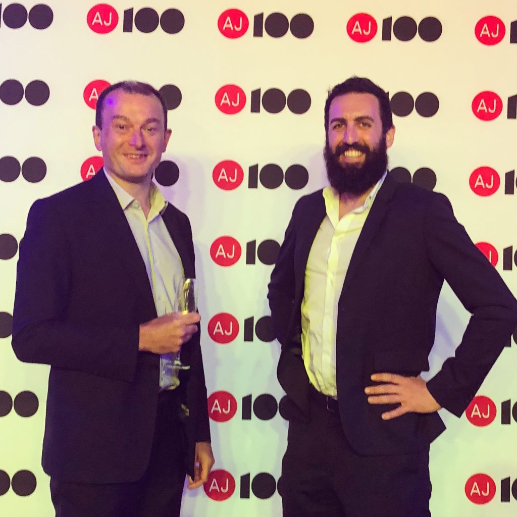 Peter Courtney and Dave Bannister at the AJ100 Awards 2018