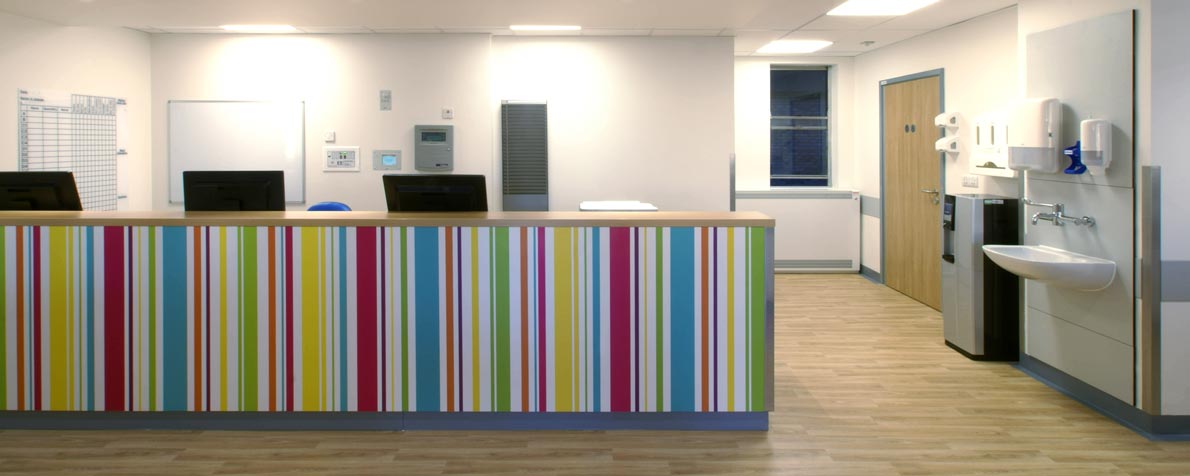 LSI Architects Addenbrooke's Hospital Paediatric Outpatients Ward Reception