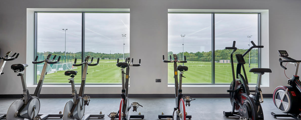 Gym Facilities at Norwich City Football Club's Lotus Academy at Colney, designed by LSI Architects